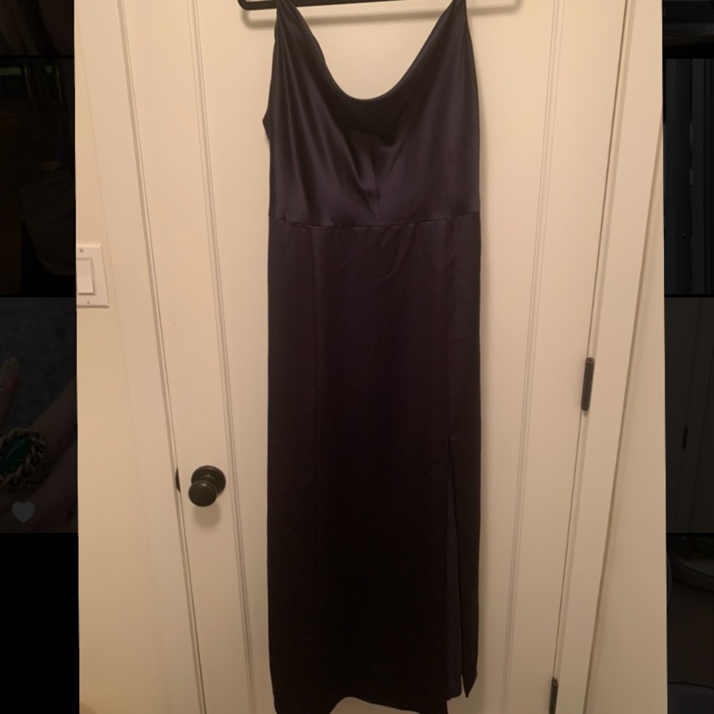 Navy blue Chloe Amsale bridesmaid dress